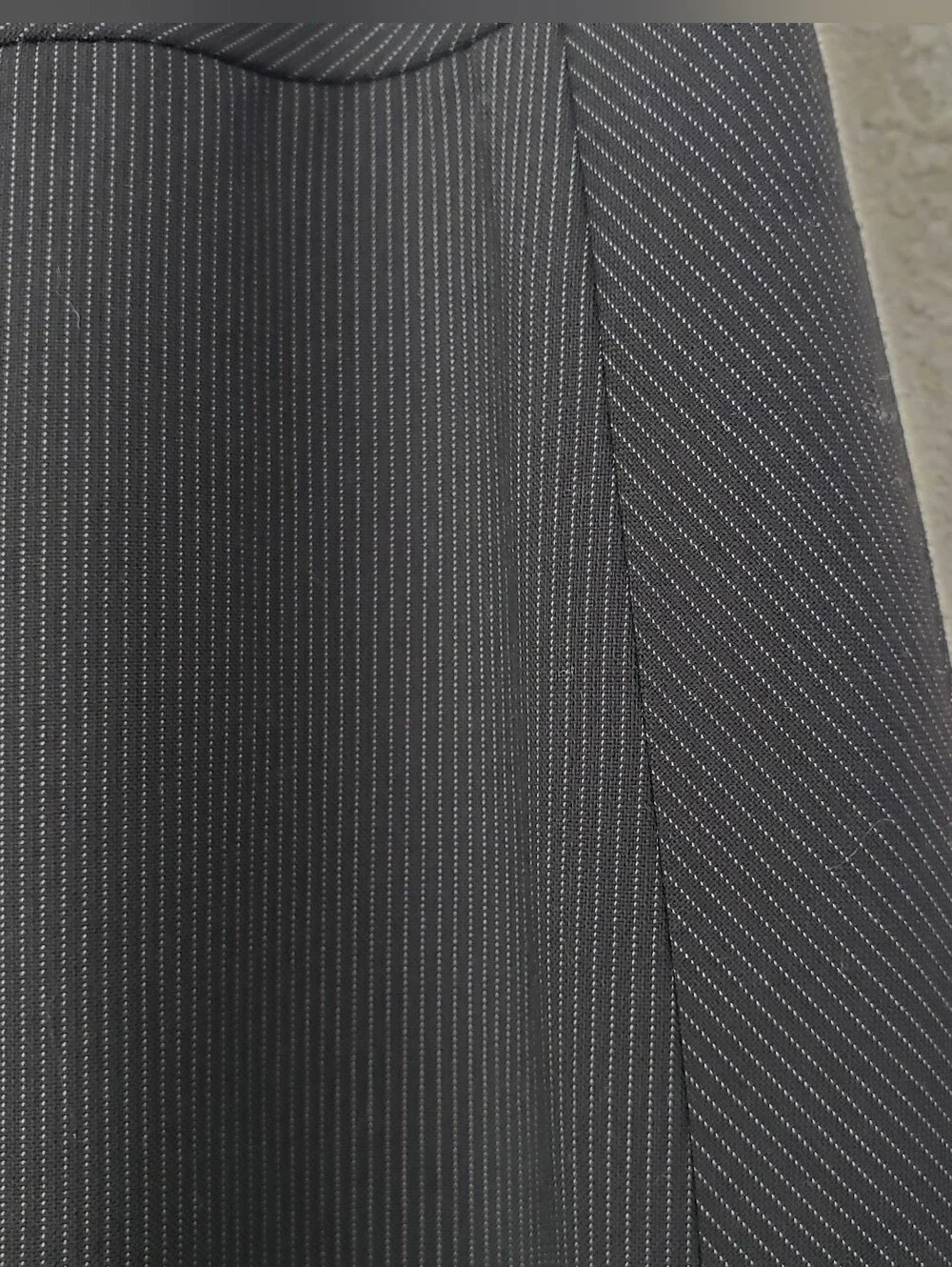 ANTONIO‎ MELANI Black Pencil Skirt Striped Lined  Size 8 Back Slit